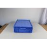 Hinged Lids Plastic Storage Tote Boxes Blue Color Stacking Turnovers