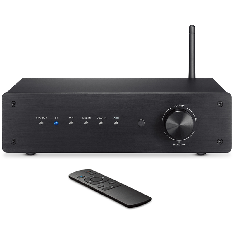 Bluetooth 5.0 Power Amplifier Stereo Receiver with 2X100W RMS and 2.1 Channel for Home Theater