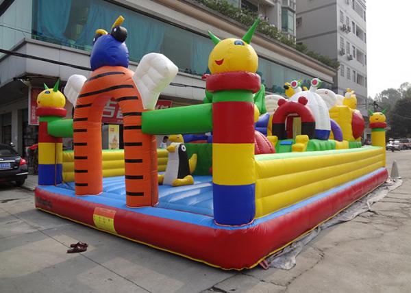 Customized Cartoon Inflatable Bouncy Castle Waterproof / Fire - Resistant