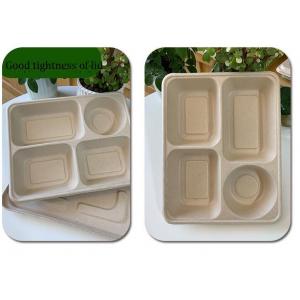 China Four Grid Packaging Disposable Lunch Box ,  Biodegradable Takeaway Lunch Box supplier