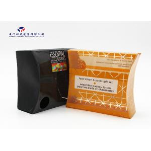 Orange / Black Pillow Box For Bath Set Custom Printed Plastic Boxes 13X4.5X11.5cm