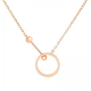China Factory Custom Women Jewelry Choker Rose Pure 18K Gold Necklace Rose Gold Chain supplier