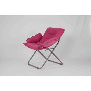 Kids Rose Red Leisure Metal Folding Chairs With Heavy Duty Polyester Fabric