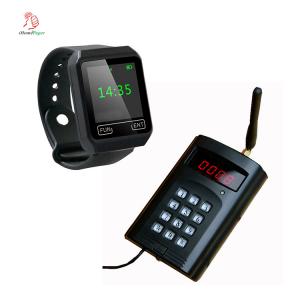 Wireless call system equipment small transmitter keyboard and waterproof wrist watch receiver