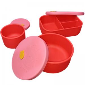 China Food Grade Silicone Lunch Box Microwave Heating Preservation Box Compartment Sealed supplier