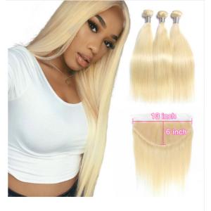 613 Bloned Straight 3 Bundles Peruvian Human Hair Weave For 18 Years Old Girl
