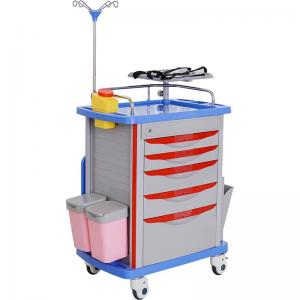 Hospital ABS Medicine Crash Cart Drawers Emergency Medical Trolley