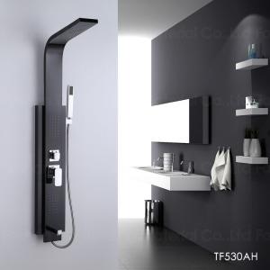 Shower Panel Wall Mounted Thermostatic Black Spa Rainfall Bath Stainless Steel
