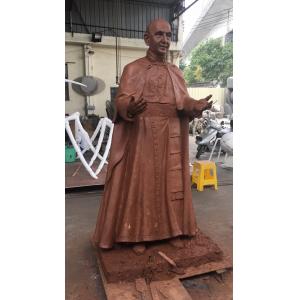 Chemical Do Color Bronze Human Sculpture ,  Polishing Standing Buddha Statue Hand Forged