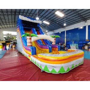 China Adult Outdoor Inflatable Water Slides Palm Tree Jumping Bouncy Castle supplier
