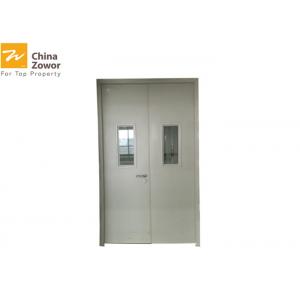 Various Colors Powder Coating Finish Prehung Steel Fire Safety Door With Vision Panel