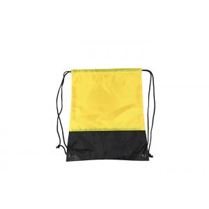 Yellow Nylon Drawstring Backpack PEVA Personalized Cinch Bags