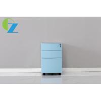 China Steel 3 Drawer Arc edge Mobile File Cabinet with Lock Rolling Pedestal Storage Cabinet on sale