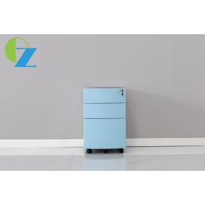 Steel 3 Drawer Arc edge Mobile File Cabinet with Lock Rolling Pedestal Storage Cabinet