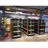 China Supermarket Industrial Pallet Racks Metal / Wood Display Shelving Double Sided on sale