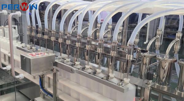 Aseptic Filling Machine for Animal Vaccine in Round Plastic Bottles with 12 Groups of 316L Piston Pumps