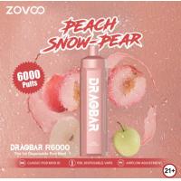 China Peach Snow-Pear Blue Raspberry Lemon Strawberry Orange Mango flavors Zovoo Dragbar 6000 puffs Disposal Vape Cigarette on sale
