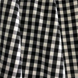 200gsm Density Customizable Black And White Plaid Fabric Twill Cloth For Lady Dress RZ18042