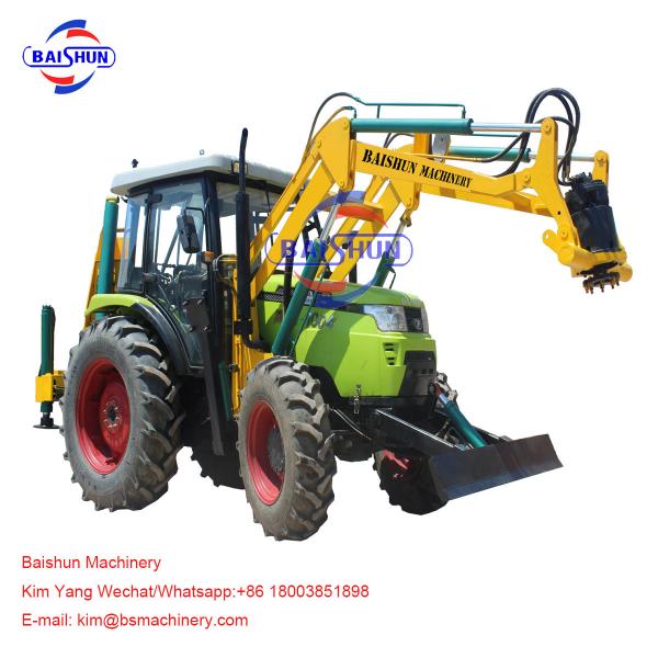 Wire Rod Tractor Mounted Post Hole Digger / Large Pole Drilling Equipment