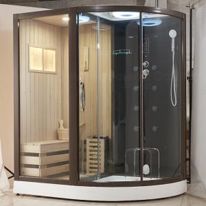 China Dry Sauna Combined Wet Steam Room Wooden Sauna Cubicle With Shower Cabin supplier