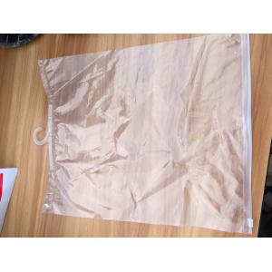 Transparent Plastic T - Shirt Clothes Packaging Bag With Sliding Zipper And Hook