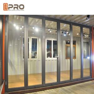 Waterproof Bifold Aluminum Folding Doors Environmental Durable Design custom folding door bi fold shower door