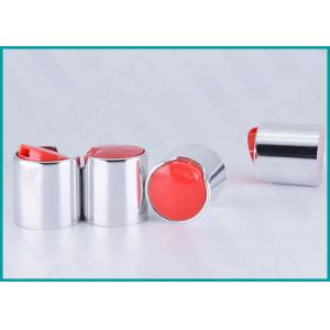 China 24mm Aluminum Disc Top Cap Glossy Silver For Body Wash Gel / Hand Washing Soap supplier