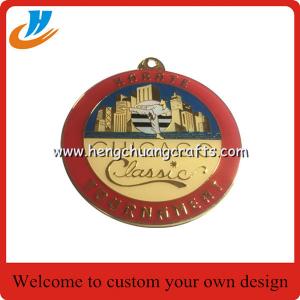 China Custom Chicago tournament metal medals,engraved die casting soft enamel metal medals with epoxy supplier