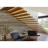 China Solid Structure Floating Steps Staircase 40mm Solid Wood Tread For Residential wholesale