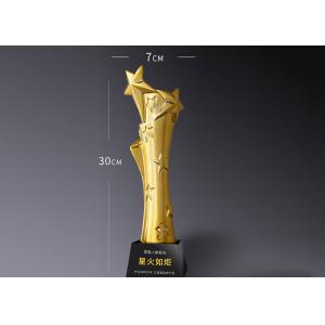 China Cylinder Shape Resin Trophy Cup With Crystal Base Custom Logo Accepted supplier