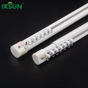 China 1 Set Side Wall Mount Curtain Rod Extendable Adjustable Double Drapery Rod Set supplier