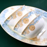 China Solid Ceramic Dishware Set Daily Use With Gift Box , High End Porcelain Dinnerware Set on sale