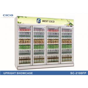 China Four Door Upright Display Refrigerator , Upright Refrigerated Display Case supplier