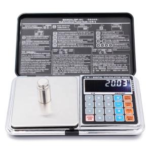 LCDディスプレイ 6 in 1 多機能デジタルスケール 銀のジュエリー用 高精度 0.01*500g 重量バランス