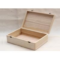 China Laser Engraved Logo Pine Wooden Photo Album Box , Wooden Photo Keepsake Box With Magnet on sale