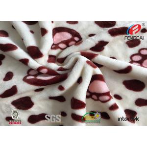 China 270gsm Super Soft Plushed Flannel Fabric , Polyester Velvet Fabric For Pajamas supplier