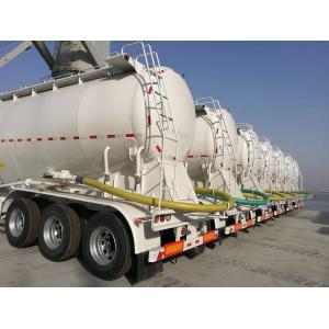 White Tractor Trailer Truck 3 Axle 50m3 Bulk Cement Tanker Trailer For Cement Company