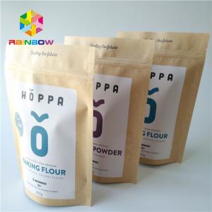 China No Pollution Heat Seal Food Packaging Stand Up Kraft Paper Zipper Bag For Nuts / Protein Powder wholesale