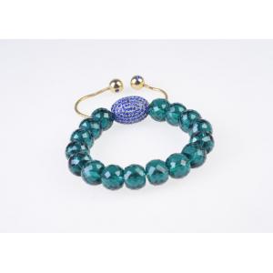 China Antique Style & Fashion Chain Green Shamballa Crystal Beaded Bracelets with Factory Price supplier