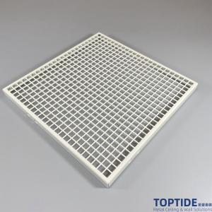 2.5mm Hollow Aluminium Lattice Fireproof Ceiling Board , Square Edge Ceiling Tile