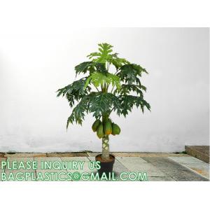 Artificial Trees for Home Decor Plants Large Artificial Tree Branch Green Leaves Real Touch Fake Papaya Tree