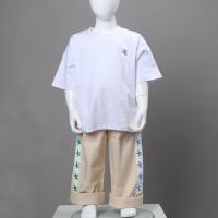 China 220gsm Kids Custom Tee Shirts 100% Organic Cotton Regular Fit Style With Logo Embroidery on sale