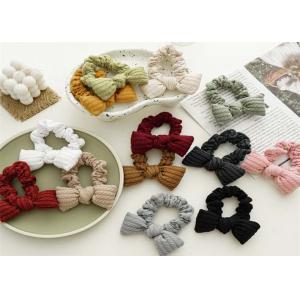 PP cotton colorful filled bow baby girl hair bands scrunchie wool headwear Women's elastic headband accessories