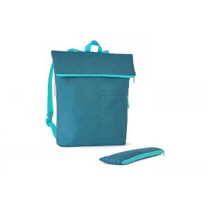 China Retro 420D Nylon Foldable Backpack Tote Bag For Travel Blue Black supplier