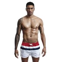 China Striped Sand Mens Beachwear Shorts Sexy Boxer Home Leisure Male Swim Trunks on sale