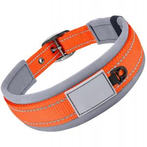 Adjustable Nylon Neoprene Padded Dog Collars Reflective Soft Design Comfortable Durable