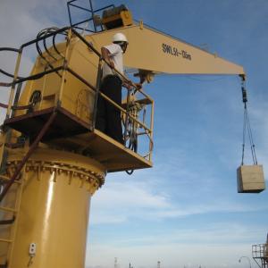China 5t 13.5m Oil Tanker Hydraulic Straight Boom Ship Marine Crane Marine Ship Deck Crane supplier