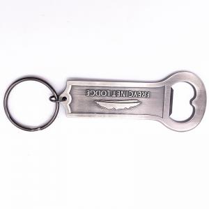 Custom Made Metal Keychains , 3D Both Sides Silver Antique Metal Bottle Opener Keychain