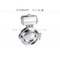 China Hygienic single acting  pneumatic powder clamp butterfly valve small torque on sale