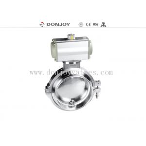 China Hygienic single acting  pneumatic powder clamp butterfly valve small torque supplier